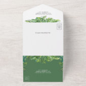 Invitation Tout En Un Rustic Tropical Monstera Palm Feuille Mariage phot (Dehors)