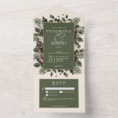 Invitation Tout En Un Rustic Winter Berries & Pine Creative Détails (À l'intérieur)