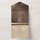 Invitation Tout En Un Rustic Wood Gold Floral Wedding (À l'intérieur)