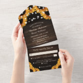Invitation Tout En Un Rustic Wood Lace String (Déchirure)