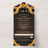 Invitation Tout En Un Rustic Wood Lace String (À l'intérieur)