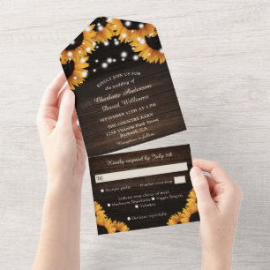 Invitation Tout En Un Rustic Wood Lace String