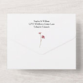 Invitation Tout En Un Rustique Aquarelle Fleur sauvage thème Printemps m (Verso)