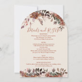 Invitation Tout en un Rustique Arc Floral Arc Automne Mariage (Dos)
