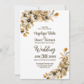 Invitation Tout en un Rustique Automne Mariage Floral (Devant)