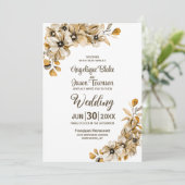 Invitation Tout en un Rustique Automne Mariage Floral (Debout devant)