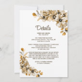 Invitation Tout en un Rustique Automne Mariage Floral (Dos)