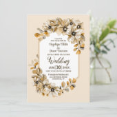 Invitation Tout en un Rustique Automne Mariage Floral (Debout devant)