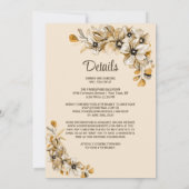 Invitation Tout en un Rustique Automne Mariage Floral (Dos)