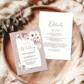 Invitation Tout en un Rustique Automne Mariage Floral