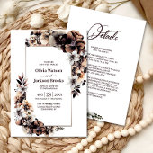 Invitation Tout en un Rustique Automne Mariage Floral
