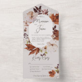 Invitation Tout En Un Rustique Automne Neutre Wreath Dîner gris (À l'intérieur)