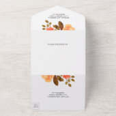 Invitation Tout En Un Rustique Automne Tons Terme Orange Floral Mariage (Dehors)