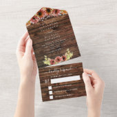 Invitation Tout En Un Rustique automne tournesol automne mariage RSVP (Déchirure)