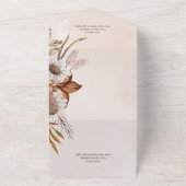 Invitation Tout En Un Rustique Boho Blush Neutral Floral Tan Dîner (Dehors)