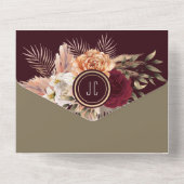 Invitation tout-en-un Rustique Boho Burgundy (Verso)