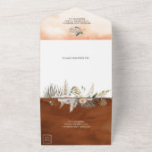 Invitation Tout En Un Rustique Boho Earthy Floral Arch Mariage en terre (Dehors)
