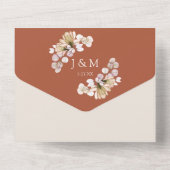 Invitation Tout En Un Rustique Boho Floral Terracotta Mariage de automne (Verso)