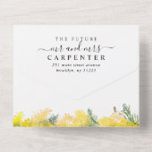 Invitation Tout En Un Rustique Boho Mustard Jaune Floral Mariage été (Verso)