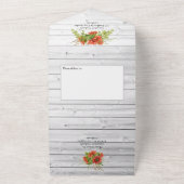Invitation Tout En Un Rustique Boho Rouge Tournesols Pays Barne Mariage (Dehors)