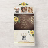 Invitation Tout En Un Rustique Boho Sunflower Mariage (À l'intérieur)