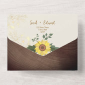 Invitation Tout En Un Rustique Boho Sunflower Mariage (Verso)