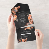 Invitation Tout En Un Rustique Boho Terrain Terracotta Floral Mariage no (Déchirure)