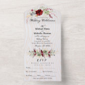 Invitation Tout En Un Rustique Bois Mariage Bourgogne (À l'intérieur)