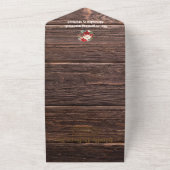 Invitation Tout En Un Rustique Bois Poinsettia Floral Mariage de Noël (Dehors)