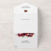 Invitation Tout En Un Rustique Bourgogne Floral Mariage de verdure or (Dehors)