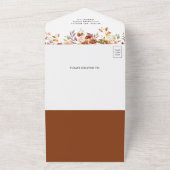 Invitation Tout En Un Rustique Bourgogne Terracotta Floral QR Code Maria (Dehors)