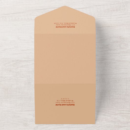 Invitation Tout En Un Rustique Burtic Orange Arch Mariage moderne (Dehors)