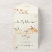 Invitation Tout En Un Rustique Citrouilles et fleurs d'automne (Dehors)