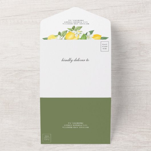 Invitation Tout En Un Rustique Citrus Lemon Orchard Mariage (Dehors)