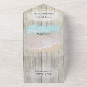 Invitation Tout En Un Rustique Coastal Destination Plage Mariage (Dehors)