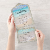 Invitation Tout En Un Rustique Coastal Destination Plage Mariage (Déchirure)