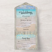 Invitation Tout En Un Rustique Coastal Destination Plage Mariage (À l'intérieur)