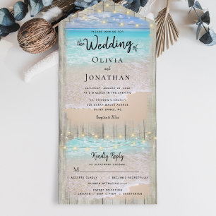 Invitation Tout En Un Rustique Coastal Destination Plage Mariage