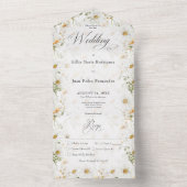 Invitation Tout En Un Rustique Country Daisy Floral Dîner (À l'intérieur)