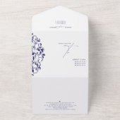 Invitation Tout En Un Rustique Crest Monogramme 3 Photo QR Code Mariage  (Dehors)