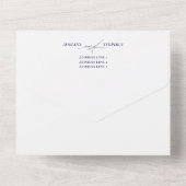 Invitation Tout En Un Rustique Crest Monogramme 3 Photo QR Code Mariage  (Verso)