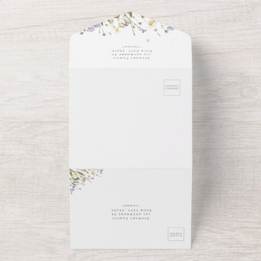 Invitation Tout En Un Rustique Elegant Whimsical Boho Mariage RSVP (Dehors)