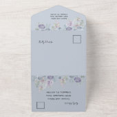 Invitation Tout En Un Rustique Eucalyptus Floral Dusty Mariage bleu (Dehors)