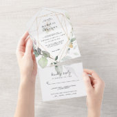 Invitation Tout En Un Rustique Eucalyptus Mariage de verdure (Déchirure)