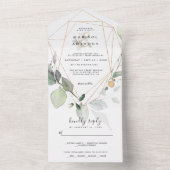 Invitation Tout En Un Rustique Eucalyptus Mariage de verdure (À l'intérieur)
