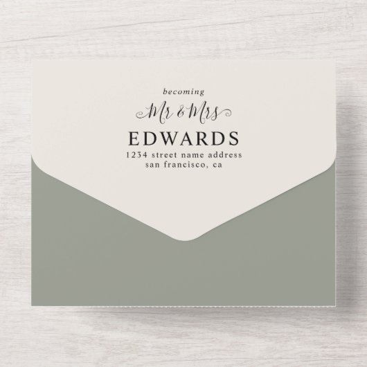 Invitation Tout En Un Rustique Eucalyptus QR Code RSVP Printemps mariage (Verso)