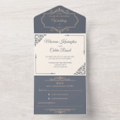 Invitation Tout En Un Rustique Filigree, Mariage (À l'intérieur)
