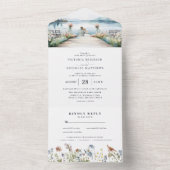 Invitation Tout En Un Rustique Fleur sauvage Lakeside | Mariage Boho (À l'intérieur)