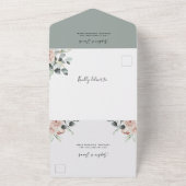 Invitation Tout En Un Rustique Floral Eucalyptus Sage Mariage de verdure (Dehors)