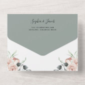 Invitation Tout En Un Rustique Floral Eucalyptus Sage Mariage de verdure (Verso)